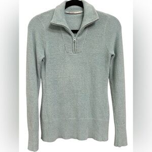 Athleta Women’s Baby Blue Teddy Cozy Baby Blue Quarter Zip Long Sleeve Top Small